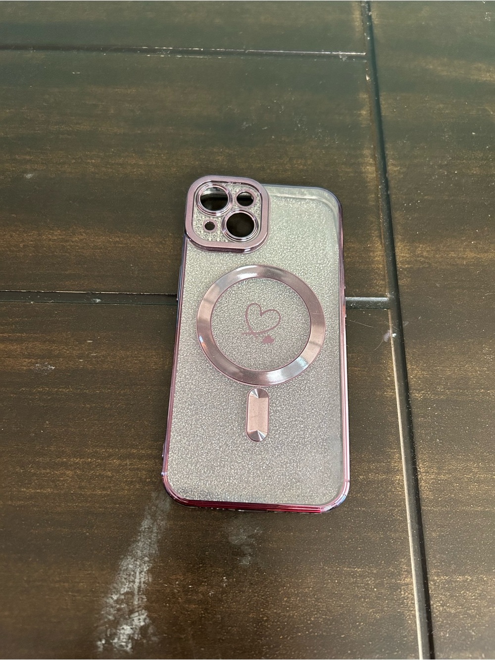 Pink Glitter MagSafe-Compatible Phone Case for iPhone 14